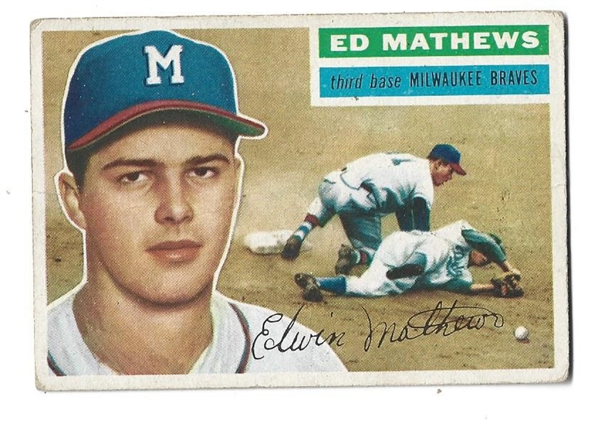 1956 Eddie Mathews (HOF) Topps Baseball Card -