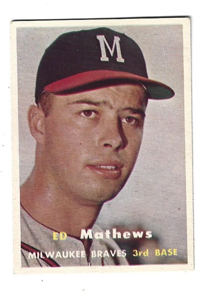 1957 Eddie Mathews (HOF) Topps Baseball Card