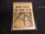 1961 Roger Maris (NY Yankees) Breaks The Babe's Single Season HR Mark Daily News Paper