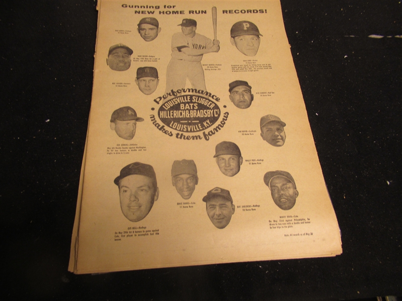 1956 Mickey Mantle (HOF) Full Page Louisville Slugger Display Ad