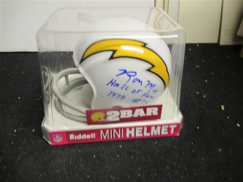 Ron Mix (HOF) San Diego Chargers Autographed  Riddell Mini Helmet