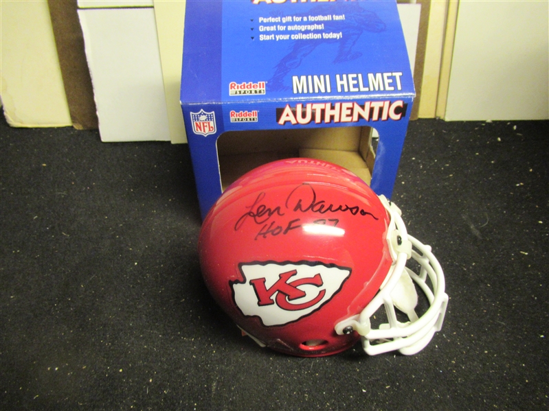 Len Dawson (HOF) Kansas City Chiefs Autographed Riddell Mini Helmet