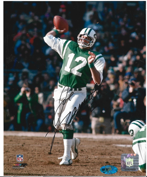 Joe Namath (HOF) Lot of (2) Autographed Color Action Photos Lot of (2) - # 1