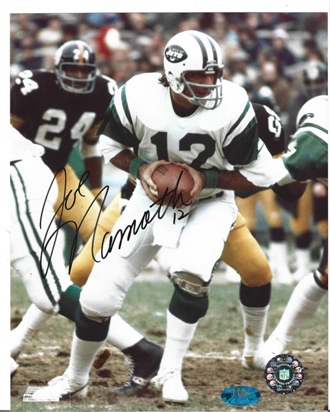 Joe Namath (HOF) Lot of (2) Autographed Color Action Photos Lot of (2) - # 1