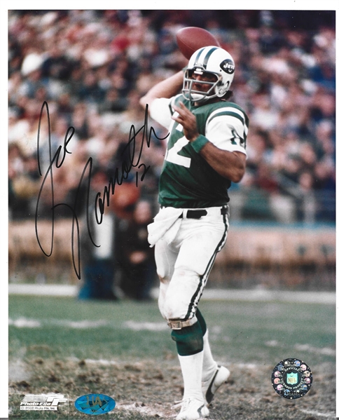 Joe Namath (HOF) Autographed Lot of (2) Color Action Photos - # 2