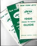 NY Jets Lot of (3) Press, Radio & TV Guides - 66, 67 & 68