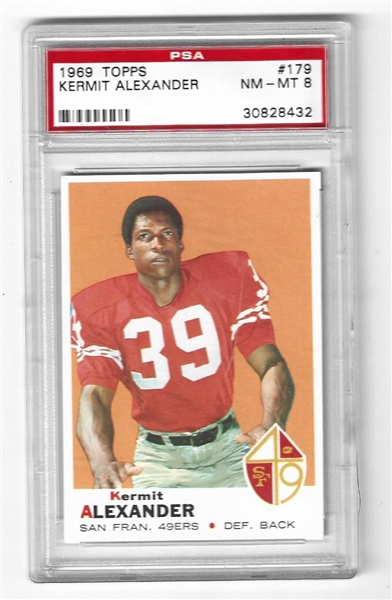 Kermit Alexander (SF 49'ers) Topps Football Card PSA Graded 8