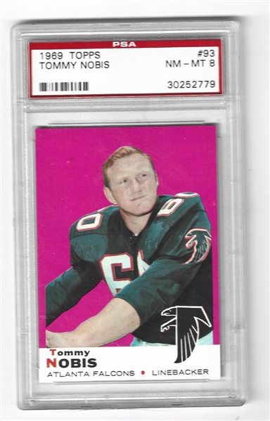 Tommy Nobis (Atlanta Falcons Ring of Honor Inductee) Topps Football Card PSA 8