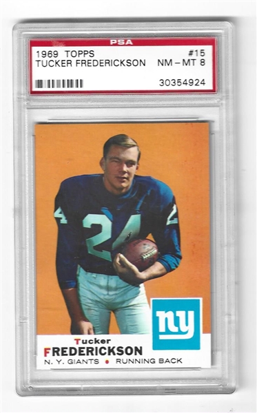 1969 Tucker Frederickson (NY Giants) Topps Football Card PSA Graded 8