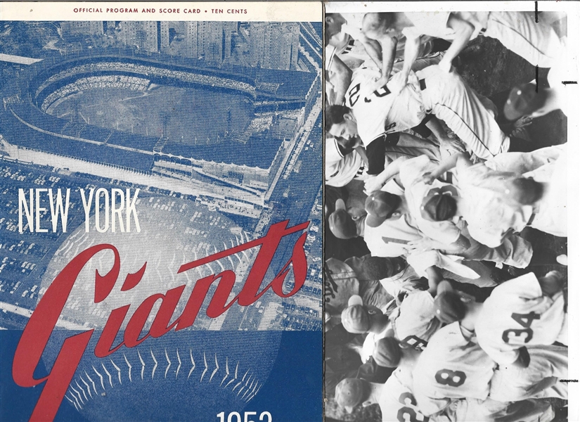 1953 NY Giants vs. Brooklyn Dodgers - One of the Great Baseball Melees of All Time - Official Program & Wire Photo