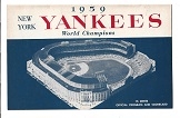 1959 NY Yankees (AL) vs. Chicago White Sox Official Program 