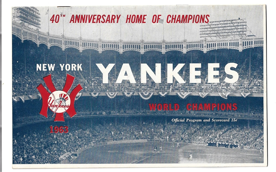 1963 NY Yankees (AL) vs. LA Angels Official Program