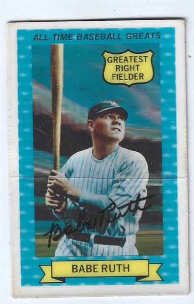 1972 Babe Ruth (HOF) Kellogg's All Time Greats Card