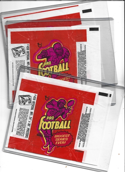 1973 Topps Football Lot of (3) Wrappers