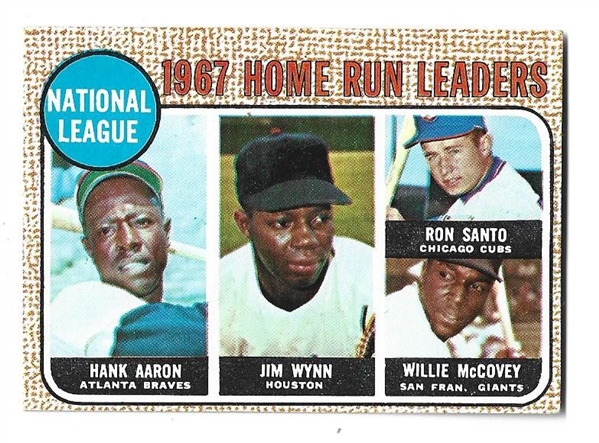 1967 NL HR Leaders Baseball Card - Aaron, Wynn, Santo & McCovey