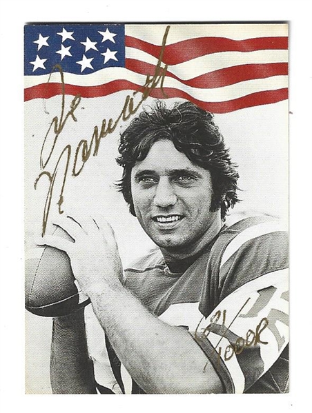 Joe Namath (HOF) Advisors Team NFL Autographed Card