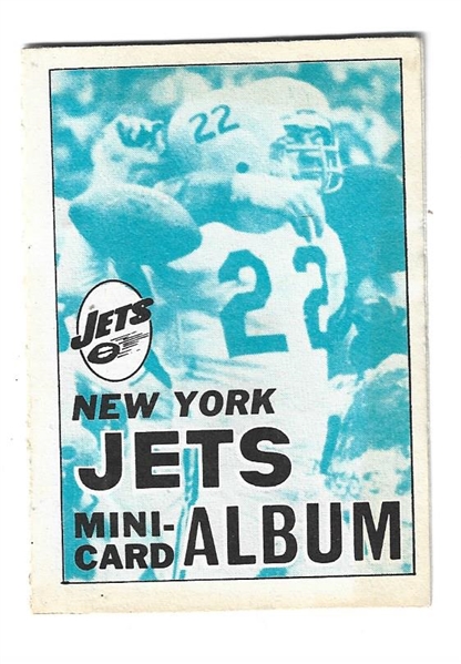 1969 NY Jets (NFL) Topps Stamp Album Booklet