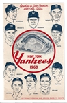 1960 NY Yankess (AL Champs) vs. Chicago White Sox Official Program 