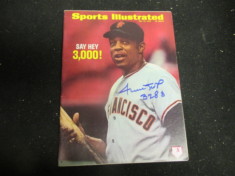 1970 Willie Mays (HOF) Autographed SI 3000th Hit Front Cover