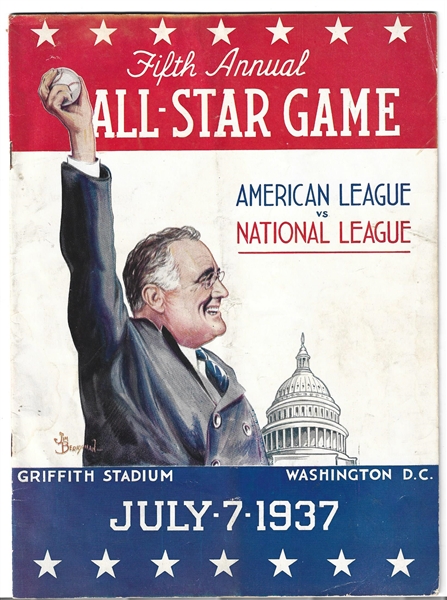 1937 MLB All-Star Game (At Washington) Official Program