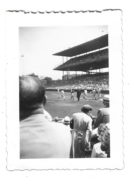 1940's Wrigley Field Kodak Style Photo - Fans Looking Toward Home Plate from 3rd Base Line