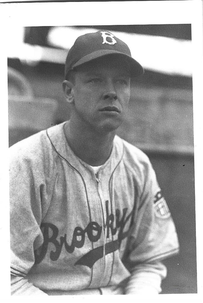 1940'S Brace - Bill Hart (Brooklyn Dodgers) Photo Postcard