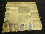 1944 St. Louis Post Dispatch - Cards Beat Browns, 3-1, to Win The Series