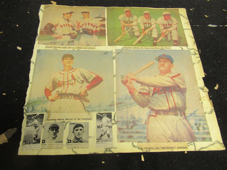 1949 & 1950 St. Louis Post Dispatch - Cardinals & Browns Color-Roto Panel of (4) 