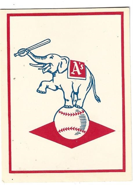 1961 Fleer - Philadelphia Athletics Old Style Logo Peel Off Transfer