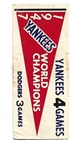 1961 Fleer 1947 New York Yankees World Champions Peel Off Sticker 