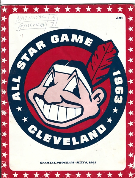 1963 MLB All-Star Game Official Program at Cleveland 