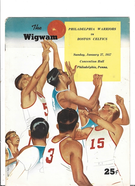 1957 Philadelphia Warriors (NBA) vs. Boston Celtics Official Program