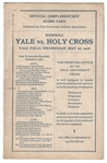 1926 Yale vs. Holy Cross Baseball  (4) Page Fold Open Scorecard