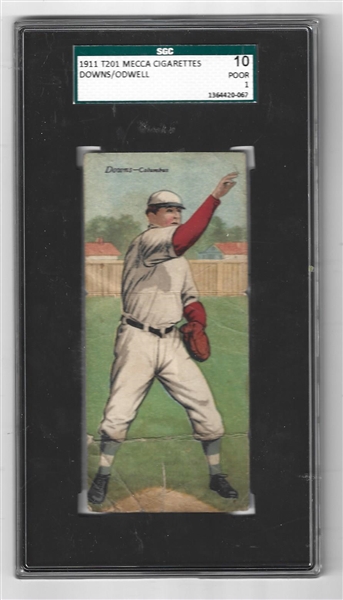 1911 Downs/Odwell Mecca T201 Folder Series Tobacco Card SGC Graded 1