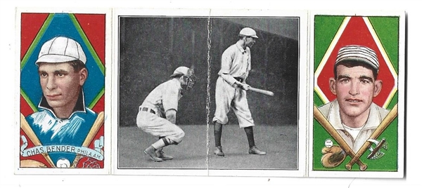 1912 Hassan Triple Fold T202 - Chief Bender (HOF) & Ira Thomas 