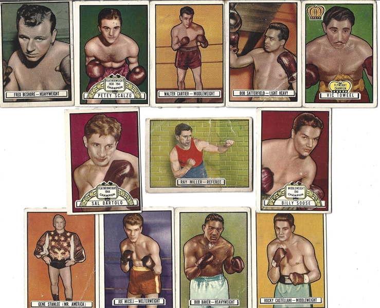 1951 Topps Ringside Lot of (12) Boxing Cards