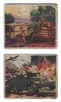 1938 Goudey R1 Lot of (2) Military Cards - Residual Paper on the Back of Each