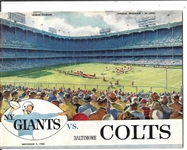 1958 NY Giants (NFL) vs. Baltimore Colts Official Program 