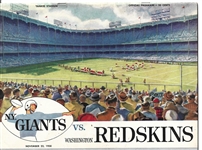 1958 NY Giants (NFL) vs. Washington Redskins Official Program 