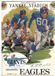 1961 NY Giants (NFL) vs. Philadelphia Eagles Official Program #2