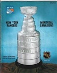 1968 - 69 Stanley Cup Playoff Program - NY Rangers vs. Montreal Canadiens