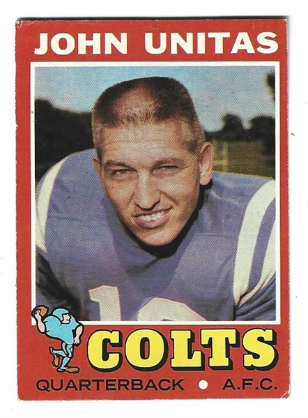 1971 Johnny Unitas (HOF) Topps Football Card