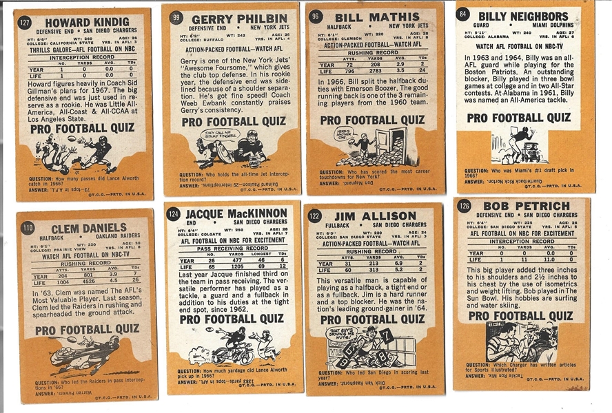 1967 Topps Football Lot of (19) Cards with (1) Hall of Famer 