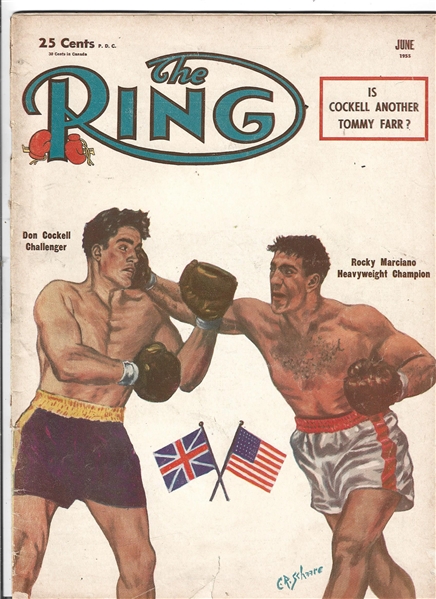 1955 The Ring Magazine - Don Cockell vs. Rocky Marciano Cover