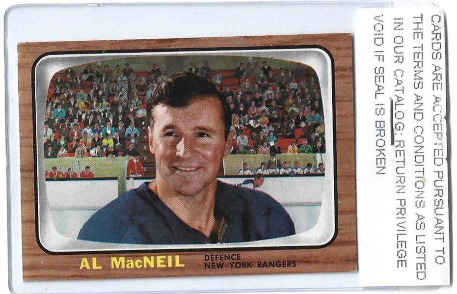 1966 Al MacNeil (NY Rangers) O-Pee-Chee Hockey Card