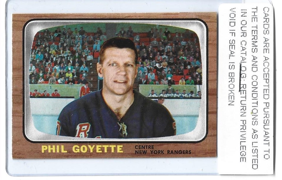 1966 Phil Goyette (NY Rangers) O-Pee-Chee Hockey Card 