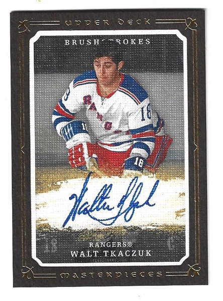 2008- 09 Walt Tkaczuk (NY Rangers) Autographed Upper Deck Hockey Card