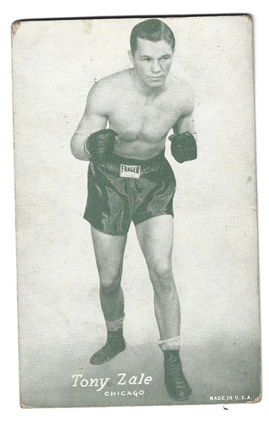 C. 1940's Tony Zale Boxing Exhibit Card