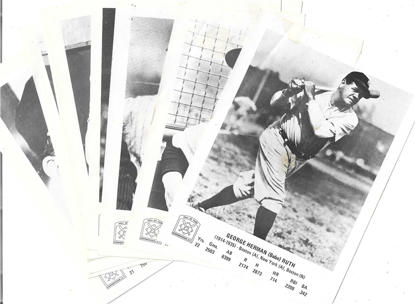 1970's Cooperstown (HOF) 5 x 6.75 Lot of (14) Photos with Babe Ruth