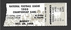 1968 NFL (Pre-Merger) Championship Ticket - Browns vs. Colts